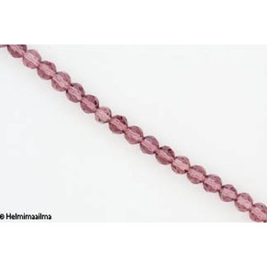 Kristallihelmi särmikäs pyöreä 6 mm, ametisti, n. 34 cm nauha