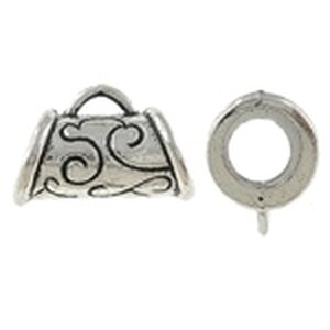 Riipuspidike antiikkihopea 17 x 11 x 8,5 mm, 4 kpl