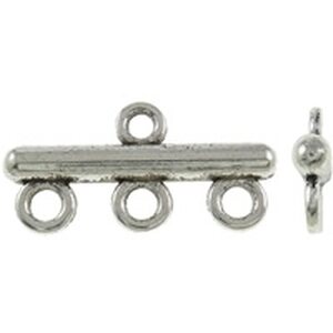 Korulinkki 1+3:lla silmukalla 22x11x3mm antiikkihopea, 8 kpl