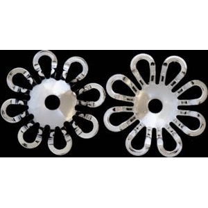 Helmihattu hopeoitu 15 mm halkaisijaltaan, 10 kpl
