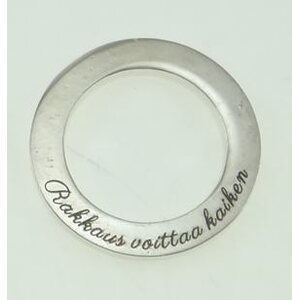 Metallihelmi / rengas "Rakkaus voittaa kaiken" 22 cm hopeanvärinen, 1 kpl