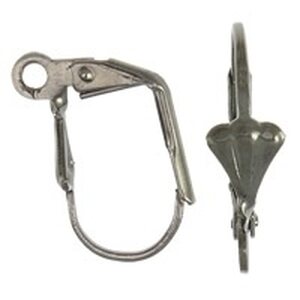 Korvakorukoukku suljettava Fleur de lis kukalla platinanvärinen 17 x 12 x 5 mm, 5 paria