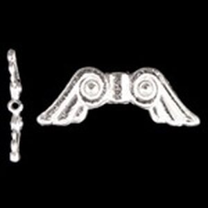 Metallihelmi enkelinsiipi hopeanvärinen 20,5 x 7 mm, 10 kpl