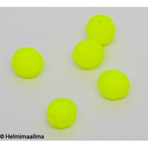 Tsekkiläinen lasihelmi särmikäs 8 mm neonkeltainen, 20 kpl