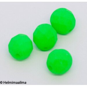 Tsekkiläinen lasihelmi särmikäs 8 mm neonvihreä, 20 kpl