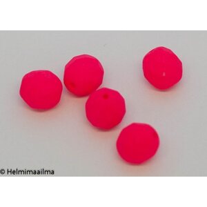 Tsekkiläinen lasihelmi särmikäs 8 mm neonpinkki, 20 kpl