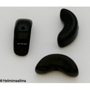 Tsekkiläinen lasihelmi enkelinsiipi musta 14 mm, 10 kpl
