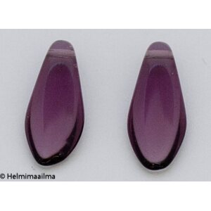 Tsekkiläinen lasihelmi ametisti 15 x 7 mm tikari / pisara, 20 kpl
