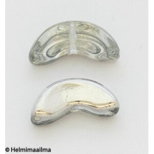 Tsekkiläinen lasihelmi enkelinsiipi kirkas + hopea 14 mm, 10 kpl