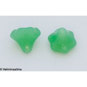 Tsekkiläinen lasihelmi kellokukka 9 x 10 mm, opaali vihreä, 10 kpl