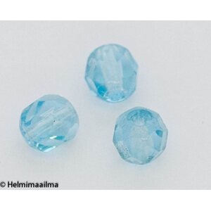 Tsekkiläinen lasihelmi särmikäs 6 mm turkoosi, 20 kpl