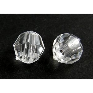 Akryylihelmi särmikäs pyöreä 8 mm kirkas, 50 grammaa