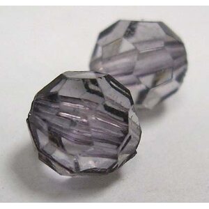 Akryylihelmi särmikäs pyöreä 10 mm harmaa, 10 kpl