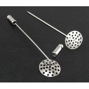 Koruneula / rintaneula reikäpohjalla 61 mm, reikäpohja n. 13,5 mm, platinanvärinen, 1 kpl
