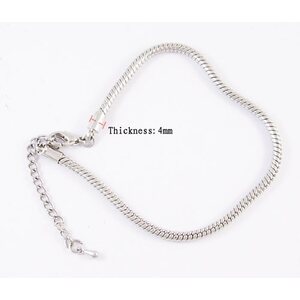 Pandora ranneketju papukaijalukolla n. 21 cm + 6 cm säätöketju platinanvärinen, 1 kpl
