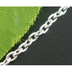 Kaapeliketju 3 x 2 mm hopeanvärinen, 1 metri