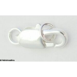 Rapulukko renkaalla, hopeanvärinen, 16 x 7 mm, 4 kpl
