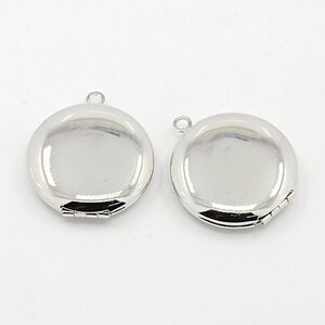 Medaljonki riipus platinanvärinen n. 25 mm, 1 kpl