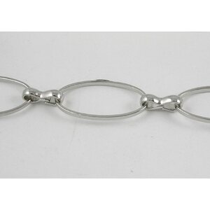 Lenkkiketju 16 x 8,5 mm platinanvärinen, 1 metri