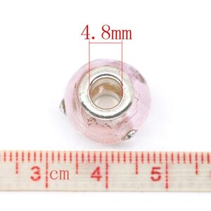 Pandora hopeafolio lamppuhelmi vaaleanpunainen kirkkailla kristalleilla 14 x 10 mm, 1 kpl