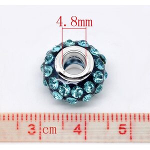 Pandora shamballahelmi musta + turkoosit kristallit 15 x 9 mm, 1 kpl