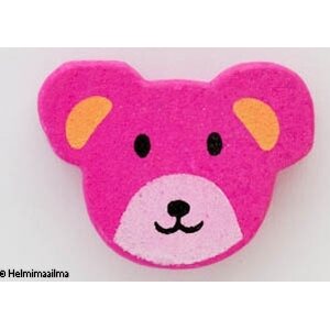 Puuhelmi nallen pää 16x20x6 mm fuksianpunainen, 1 kpl