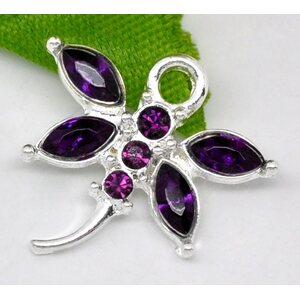 Riipus sudenkorento violeteilla kristalleilla 20 x 19 mm, 1 kpl