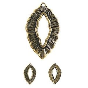 Trinity Brass Pieni lehtisalpalukko / riipus 16x25 mm antiikkikulta, 1 kpl