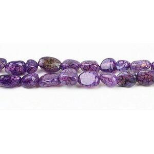 Säröakaatti nugetti n. 8 x 10 mm violetti, n. 42 cm nauha