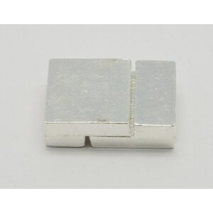 Magneettilukko nahkanauhalle hopeanvärinen 21 x 14 x 6 mm, 1 kpl