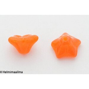 Tsekkiläinen lasihelmi kellokukka 9 x 6 mm, oranssi,10 kpl