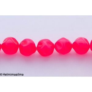 Tsekkiläinen lasihelmi nugetti n. 12 x 12 mm neonpinkki, 10 kpl
