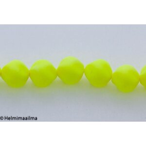 Tsekkiläinen lasihelmi nugetti n. 12 x 12 mm neonkeltainen, 10 kpl