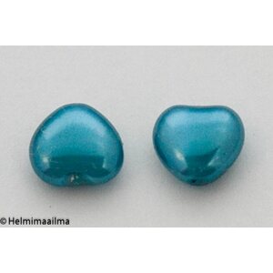 Tsekkiläinen helmiäislasisydän 8 x 8 mm petrooli, 10 kpl