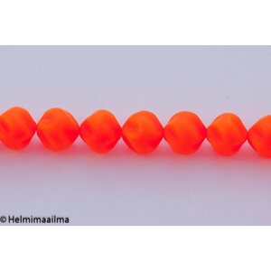 Tsekkiläinen lasihelmi nugetti n. 10 x 10 mm neonoranssi, 10 kpl