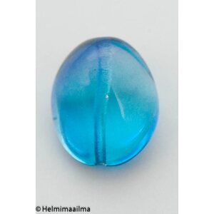 Estrela lasihelmi iso pallukka 24 x 20 x 12 mm, läpinäkyvä sininen/turkoosi, 1 kpl