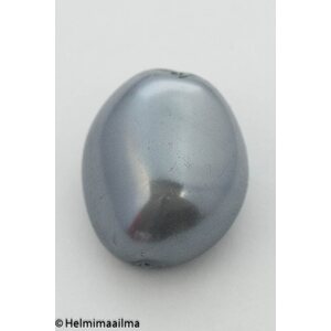Estrela helmiäislasihelmi iso pallukka 24 x 20 x 12 mm, harmaa, 1 kpl