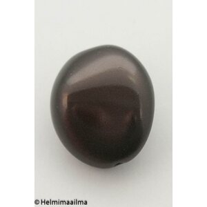 Estrela helmiäislasihelmi iso pallukka 24 x 20 x 12 mm, tummanruskea, 1 kpl
