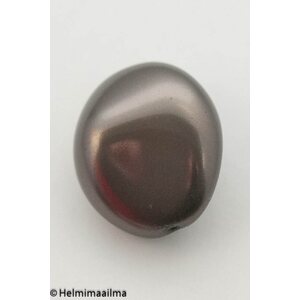 Estrela helmiäislasihelmi iso pallukka 24 x 20 x 12 mm, vaaleanruskea, 1 kpl