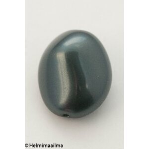 Estrela helmiäislasihelmi iso pallukka 24 x 20 x 12 mm, mustaharmaa, 1 kpl