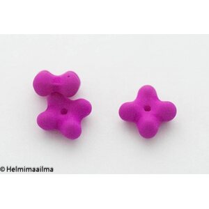 Estrela tsekkiläinen 4-apila lasihelmi 7 x 4 mm tumma fuksia/luumu, 10 kpl