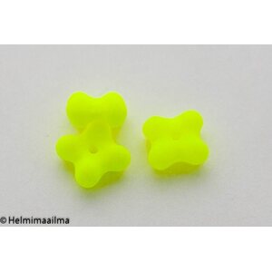 Estrela tsekkiläinen 4-apila lasihelmi 7 x 4 mm, neonkeltainen, 10 kpl