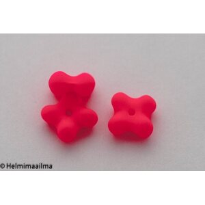 Estrela tsekkiläinen 4-apila lasihelmi 7 x 4 mm, neonpinkki, 10 kpl