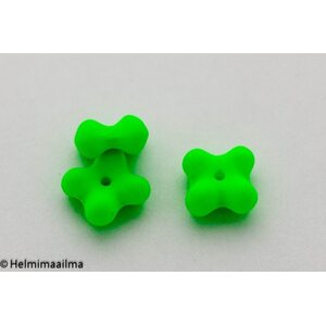 Estrela tsekkiläinen 4-apila lasihelmi 7 x 4 mm, neonvihreä, 10 kpl