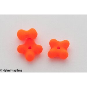 Estrela tsekkiläinen 4-apila lasihelmi 7 x 4 mm, neonoranssi, 10 kpl