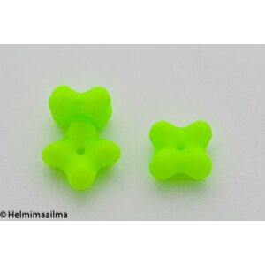 Estrela tsekkiläinen 4-apila lasihelmi 7 x 4 mm, limenvihreä, 10 kpl