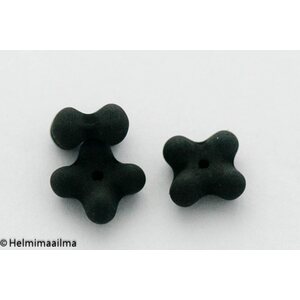 Estrela tsekkiläinen 4-apila lasihelmi 7 x 4 mm, musta, 10 kpl