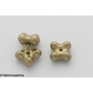 Estrela tsekkiläinen 4-apila helmiäislasihelmi 7 x 4 mm, sammaleenvihreä, 10 kpl