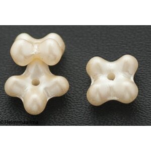 Estrela Tsekkiläinen 4-apila helmiäislasihelmi 7 x 4 mm, kermanvalkoinen (ivory), 10 kpl