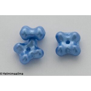Estrela tsekkiläinen 4-apila helmiäislasihelmi 7 x 4 mm, taivaansininen, 10 kpl
